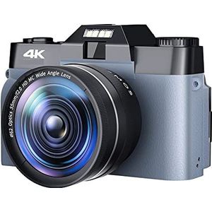 Videocamera Vlogcamera Recorder Macro Lens 4K Digitale Camera Flip Screen Selfie Camcorder 48MP Vlog Webcam Vintage Video Recorder 16X Groothoek(128G SD Card,With Lens Fliter-01)