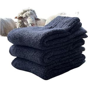 pipisweet 3 paar winter warme dikke handdoek bodem slipper sokken wollen sokken tegen koude sneeuw sokken 39-44, 3 paar marineblauw, Eén maat