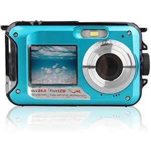 Action Camera 4K, Ultra 108 0P HD 6 0FPS 2 4MP Waterdichte camera, schokbestendige onderwatercamera, 2.7 inch opnamecamera's sport(Color:Blue)