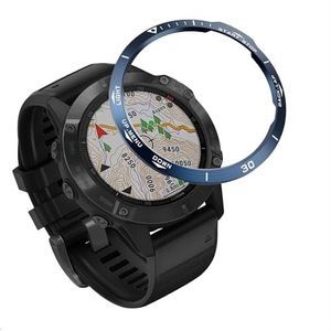GIOPUEY Bezel Ring Compatibel met Garmin Fenix 6, Bezel Styling Ring Beschermhoes, Aluminium legering metalen beschermende horloge ring - B-Blauw
