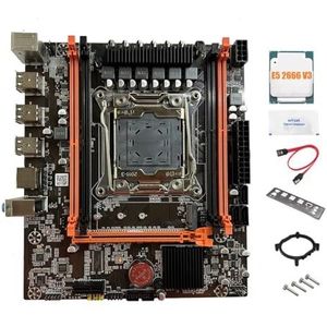 Pawlickio X99E Moederbord+E5 2666 V3 CPU+Thermische Vet Ondersteuning 4XDDR4 RECC RAM PCIEX16 NVMe Gigabit LAN Kaart Desktop Moederbord