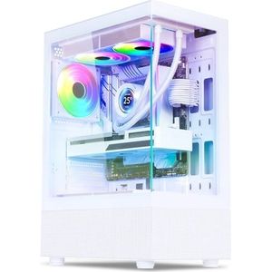 Spirit Of Gamer - Gaming-pc-behuizing RGB, 3 120 mm ARGB ventilatoren, ATX/mATX, medium tower gaming leeg, zij- en voorkant van gehard glas, geoptimaliseerd voor koeling - SPECTRA WHITE