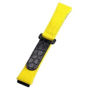 25MM heren nylon canvas stiksels lederen horlogeband compatibel met Richard riem accessoire man MILLE horlogeband (Color : Yellow, Size : 25mm)