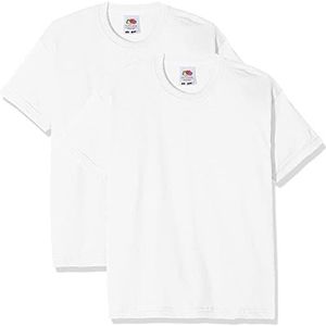 Fruit of the Loom Jongens T-shirt (Pack van 2), Wit (Wit Wit), 9-11 jaar