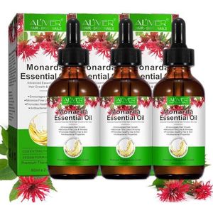 P-Beauty Etherische monardaolie, 3 x 60 ml, haarolie, huidverzorgingsolie, wimperolie, hydraterend, haargroei en anti-aging, natuurlijke verzorgingsolie voor huid, haar, nagels, voor alle huidtypes