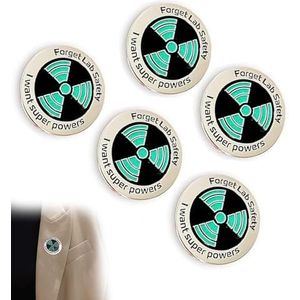 Science Enamel Pin, Forgot Lab Safety Brooch, Science Pin Badge Jewelry Glow in The Dark, Badge Accessories for Science Fans and Experimenters, Fun Science Gifts (5PCS)