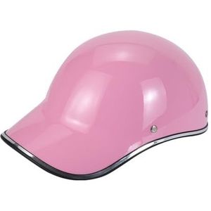 AISHANBAIHUODIAN Motorfiets Halfhelm Baseball Cap Stijl Dameshelm Volwassen Elektrisch Geschikt for fietshelmen Fiets Heren Klassieke scooter Berglicht ( Color : Pink )