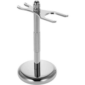 POFET Razor and Brush Stand - Classic Scheren Razor Veiligheid Razor Stand en Borstel Stand Houder met Anti-slip Basis voor de meeste scheermes en borstel - Zilver