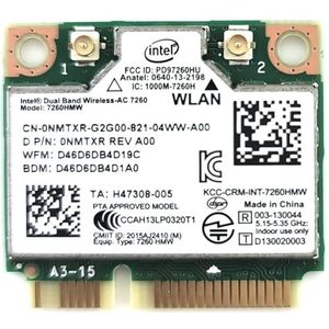 Intel 7260HMW AN Dual Band Wireless-AC 7260-PCIe WLAN / 802.11AC, Bluetooth 4.0 Mini-PCI-kaarten