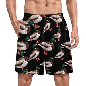 Wild Duck grappige pyjama shorts voor mannen pyjamabroek heren nachtkleding met zakken zacht