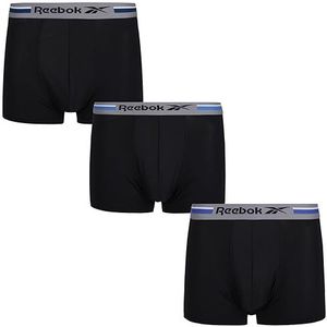 Reebok Heren Boxers 3 Pack Phineas Ondergoed, Zwart/Tonaal Blauw/Grijs, M