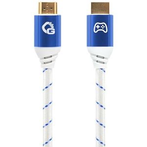 OEHLBACH GAMING New Game Blue HDMI 2.1b-kabel, Ultra High Speed gecertificeerd, 8K @60Hz, eARC, ALLM, VRR, DSC, compatibel met PS5, Xbox Series X/S, Nintendo Switch, PC, wit, 1 stuks