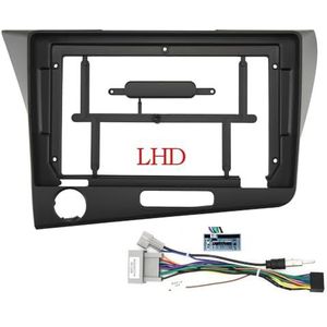 ASJFGTEH Autoradio Fascia Frame Compatibel met CR-Z 1 CRZ 2010-2016 9 Inch 2DIN Stereo Panel Draad Harnas Connector Netsnoer Kabel Adapter (Frame En Kabel LHD)