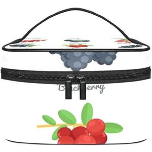 Druif mooie make-up organizer tas, reismake-up tas organizer case draagbare cosmetische tas voor vrouwen en meisjes toiletartikelen, Meerkleurig, 22.5x15x13.8cm/8.9x5.9x5.4in