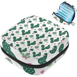 MUOOUM Leuke Cactus Bloem Maandverband Opbergtas Draagbare Menstruatie Tas Voor Vrouwen Tiener Meisjes Menstruatie Cup Pouch Nursing Pad Houder