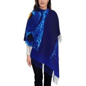 OdDdot Blauwe Uil Print Super Zachte Sjaal Voor Vrouwen Winter, Dames Sjaal Mode Lange Sjaals Wraps, Grote Sjaals Geschenken, Zwart, Eén Maat