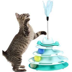 Kat Cirkel Ballenbaan, Kattentoren voor binnenkatten, Het stimuleren van gezonde lichaamsbeweging Puzzelspeelgoed zal de natuurlijke jachtinstincten van de kat aanspreken Xiebro