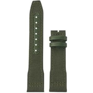 For IWC Nylon Horlogeband for Grote Piloot for Kleine Prins for Mark 18 Nylon Canvas Koeienhuid Heren Horlogeband 20 21 22mm Groene Armband (Color : Army green no clasp, Size : 22mm)