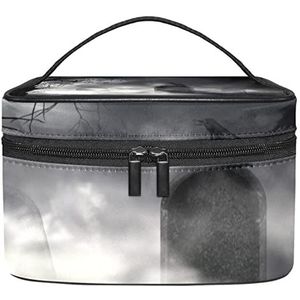 Make-up Organizer Bag, Reizen Make-up Tas Organizer Case Draagbare Cosmetische Tas voor Vrouwen en Meisjes Toiletartikelen Angstaanjagend Halloween-01, Meerkleurig, 22.5x15x13.8cm/8.9x5.9x5.4in