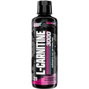 Nutrex Research - Liquid Carnitine 3000 - Vloeibare Carnitine - Aardbei Watermeloen - 465 ml