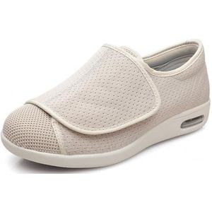 Diabetische schoenen,Ademend lichtgewicht en breder voor mannen en vrouwen geschikt voor ouderen Gift(Beige,49EU)