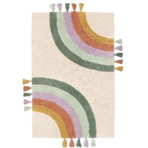 RugVista - Rainbow - Kinderkleed - Off Wit/Multi - 160 x 100 cm - Rechthoekig - Laagpolig