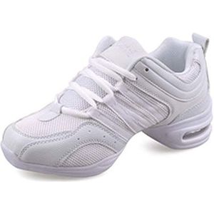 YCALCP Sport Dansschoenen Dames Kant omhoog Zool Luchtkussen Oefenen Sneakers,729-Wit-41 EU