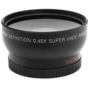 Camnoon HD 52MM 0,45 x groothoeklens met macro lens voor Canon Nikon Sony Pentax DSLR camera 52MM