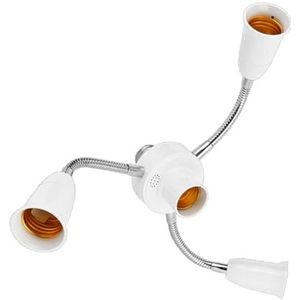 Verstelbare E27 Base Light Socket Splitter Zwanenhals LED-lampen Houder Converter