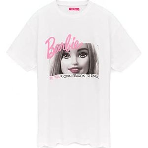 Barbie T-Shirt voor vrouwen | Ladies Doll Inspirational White Pink Top Wees je eigen reden om te glimlachen ontwerp