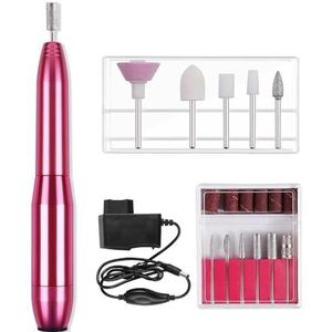 Elektrische nagelvijl, elektrische nagelboor elektrische nagelboormachine 20000 tpm manicure machineset professionele nagelvijl bits molen voor manicure pedicure gereedschap (kleur: rozenrood)
