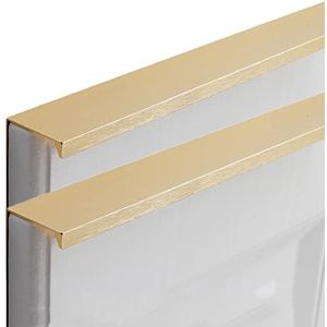 onzichtbare handgreep, vinger pull handvat, Verborgen handgrepen aluminiumlegering onzichtbare deurknop kledingkast keukenkast goud 2 stuks (totale lengte 1500 mm) (Color : Gold, Size : Overall leng