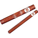 Meinl Percussion CL2RW Wood Claves, Afrikaanse van roodhout (25 cm lengte/3 cm diameter)