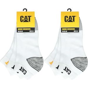 CAT Caterpillar Work Sneakers, werksokken, werksokken, werksokken, 6 paar, maat 39-50, Wit, 39-42 EU