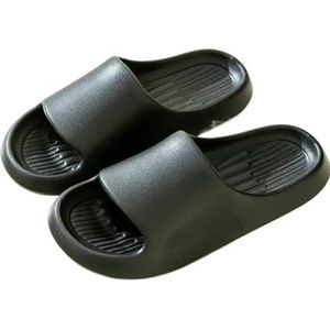 ZGXNYI Heren Huis Slippers Antislip Badkamer Schoenen Zachte Lichtgewicht Binnen/Outdoor Slippers Mannen Plus Size, Zwart, 50-51