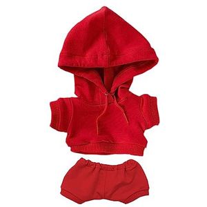 niannyyhouse 20 cm pluche poppenkleding elastische effen sportkleding pakken hoodie broek zachte gevulde pluche speelgoed aankleedaccessoires (rood, 10 cm)