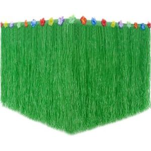 LPHFDCS Tafelrok Party Gras Stro Kleur Tafelrok Stro Zomer Thema Feestbenodigdheden voor Tropische Feest Decor Deur Opknoping Bruiloft Feestdecoraties (Groen, 200 X 60 CM)