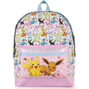 Pokemon Meisjes Roze Glitter Schoolrugzak | Eevee Besties Ontwerp met Pikachu | Droomtas voor Eindeloos Plezier en Schooldagen en Meer | Ruime Compartimenten