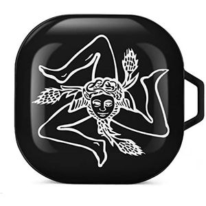 Siciliaanse Trinacria oordopjes hoesje compatibel met Samsung hard shell beschermhoes zwart stijl