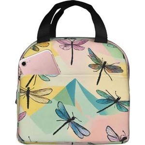 SABFWF Libelle Print Unisex Geïsoleerde Lunch Tas Hoge Dichtheid Oxford Doek Lunch Box Bag Volwassen Lunch Zakken