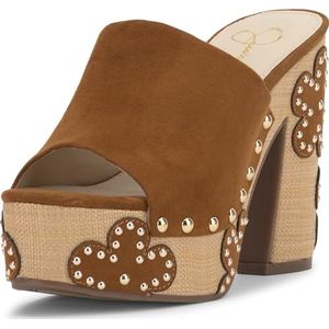 Jessica Simpson Shelbie6 Plateausandalen voor dames, Tuscan Tan Supreme Microsuède, 37.5 EU