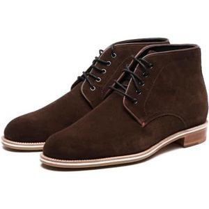 Rui Landed Chukka-laarzen for heren met veters van suède woestijnenkellaarzen Klassieke causale laarzen for heren(Dark Coffee,38 EU)