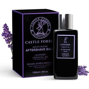 Castle Forbes Lavendel Essentiële Olie Aftershave Balsem 150ml - Geen parabenen; Geen kunstmatige kleuren of geuren; Niet getest op dieren - Ideaal voor de gevoelige huid