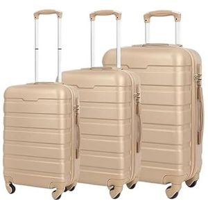 Koffer Modern Koffersets Hardside Met Dubbele Spinner 3-delige Reisbagageset Lichtgewicht Koffer Handbagage (Color : C, Size : 20+24+28in)