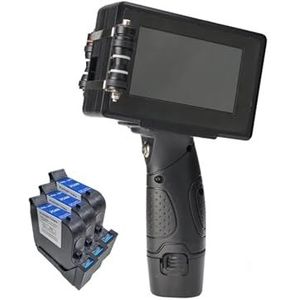 Handheld inkjetprinter 25,4 mm bar batchcode Variabel datumnummer Vervaldatumlabel Draagbare handjet Handheld inkjetprinter voor Tekst Barcode Datum Tijd, etc(1SET with 3BLACK INK)