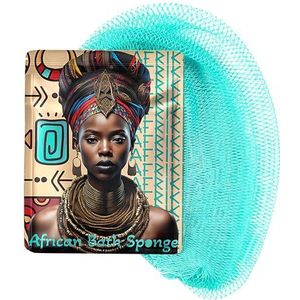 AFRIKI Afrikaanse Net Spons, Authentieke Afrikaanse Exfoliërende Spons (Turquoise)