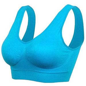 Boolavard Comfortabele beha voor dames, klassieke bustier, push-up en zonder beugel, verpakking van 1 - 3 stuks, turquoise, L