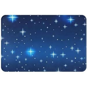 GloGlobal Blauwe ster patroon, deurmat badmat antislip vloermat zachte badkamertapijten absorberend badkamerkussen 40x60 cm