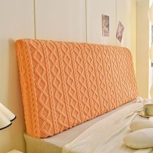 Somsiwey Hoes voor hoofdeinde, gebreid, jacquard, stretch, universeel, stofdicht, voor op bed, hoofddeksel, dik hoofdeinde, gewatteerde hoes voor slaapkamer, woondecoratie (oranje, 200 cm)