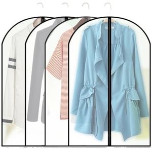 Kledinghoezen 3 stuks transparante kleding stofhoes kledingstuk pak jas organizer cover voor thuis garderobe opslag beschermen tas kleding cover (kleur: komen met rits, maat: 60 x 120 cm)